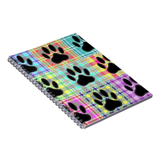 Dog Paw Pattern Quilt Notitieboek (Rechterzijde)
