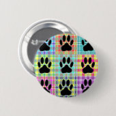 Dog Paw Pattern Quilt Ronde Button 5,7 Cm (Voorkant /achterkant)