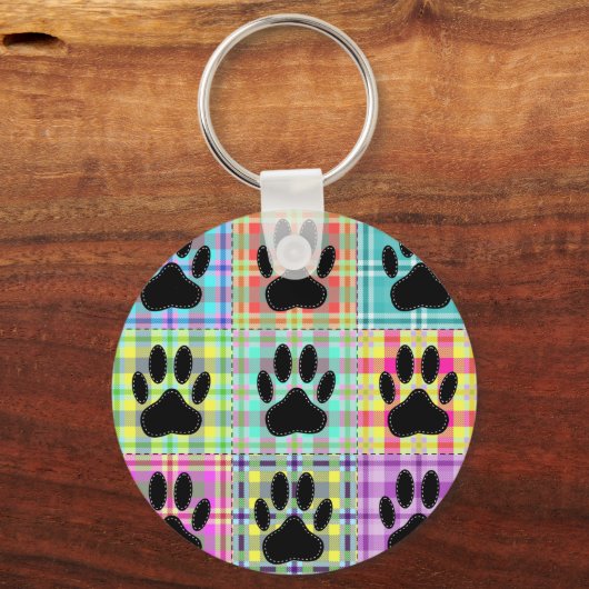 Dog Paw Pattern Quilt Sleutelhanger (Voorkant)