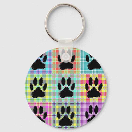 Dog Paw Pattern Quilt Sleutelhanger (Achterkant)