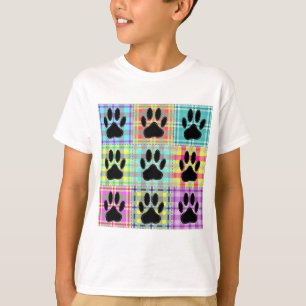Dog Paw Pattern Quilt T-shirt