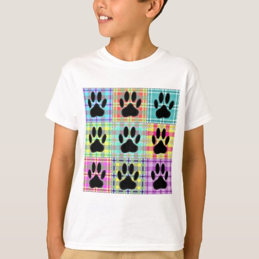 Dog Paw Pattern Quilt T-shirt (Voorkant)