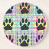 Dog Paw Pattern Quilt Zandsteen Onderzetter (Voorkant)