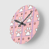 Dog Paw Pattern Ronde Klok (Hoek)