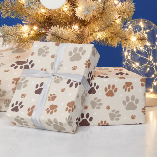 Dog Paw Pattern Wrapping Paper Cadeaupapier