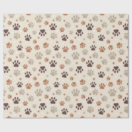 Dog Paw Pattern Wrapping Paper Cadeaupapier (Vlak)