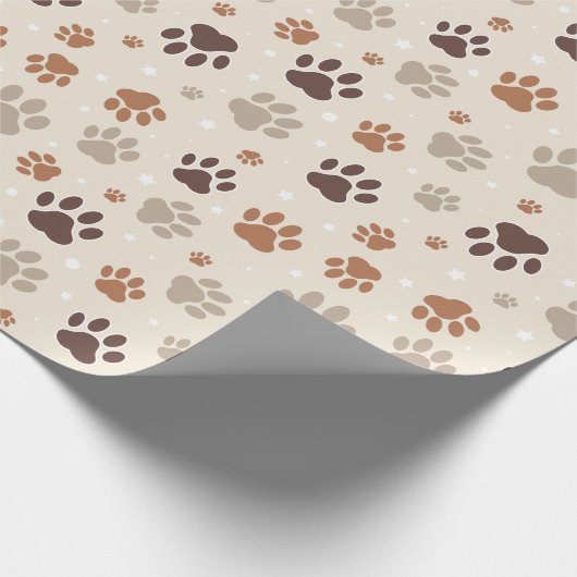 Dog Paw Pattern Wrapping Paper Cadeaupapier (Hoek)
