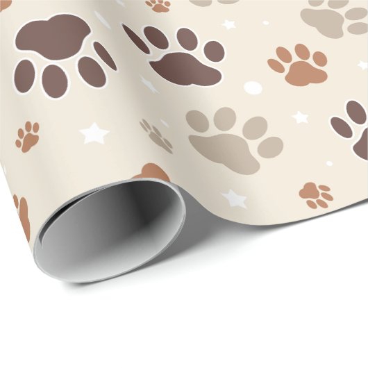 Dog Paw Pattern Wrapping Paper Cadeaupapier (Rol Hoek)