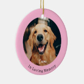 Dog Paw Pink-kerstpunts Memorial Keramisch Ornament (Rechts)