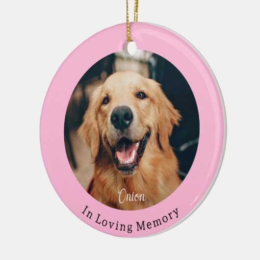 Dog Paw Pink-kerstpunts Memorial Keramisch Ornament (Links)