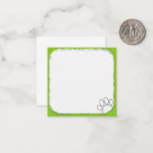 Dog Paw Print Aangepast Notitiekaartje (Voorkant / Achterkant in situ)