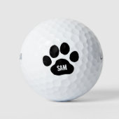Dog Paw Print aangepaste naam Initialen Golfballen (Voorkant)