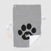 Dog Paw Print aangepaste naam Initialen Golfhanddoek (Insitu)