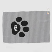 Dog Paw Print aangepaste naam Initialen Golfhanddoek (Horizontaal)