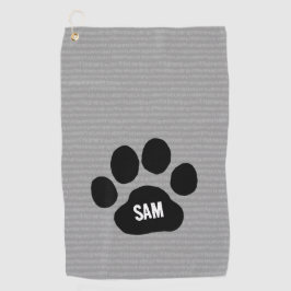 Dog Paw Print aangepaste naam Initialen Golfhanddoek
