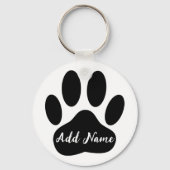 Dog Paw Print Aangepaste naam Sleutelhanger (Voorkant)