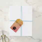 Dog Paw Print aangepaste tekst  stijl Cadeaulabel (Met Touw)