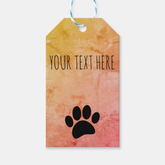 Dog Paw Print aangepaste tekst  stijl Cadeaulabel (Voorkant)