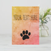 Dog Paw Print aangepaste tekst stijl Kaart (Staand voorkant)