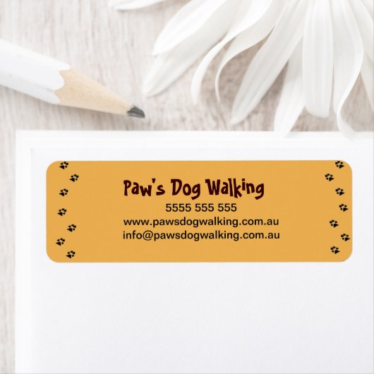 Dog Paw Print Address Label (Insitu)