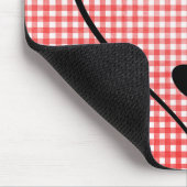 Dog Paw Print and Heart op Gingham Muismat (Hoek)