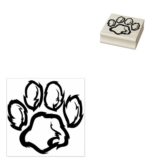 Dog Paw Print Art Stamp Rubberstempel (Gestempeld)