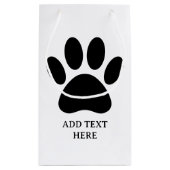 Dog Paw Print Art Zwart-wit Aangepaste tekst Klein Cadeauzakje (Achterkant)