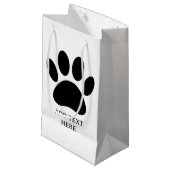 Dog Paw Print Art Zwart-wit Aangepaste tekst Klein Cadeauzakje (Voorkant Gekanteld)