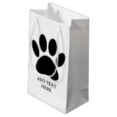 Dog Paw Print Art Zwart-wit Aangepaste tekst Klein Cadeauzakje (Achterkant Gekanteld)