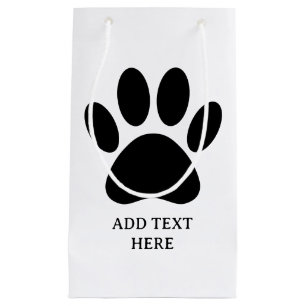 Dog Paw Print Art Zwart-wit Aangepaste tekst Klein Cadeauzakje