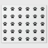 Dog Paw Print Art Zwart-wit Cadeaupapier (Vlak)