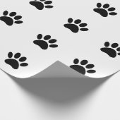 Dog Paw Print Art Zwart-wit Cadeaupapier (Hoek)