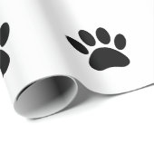 Dog Paw Print Art Zwart-wit Cadeaupapier (Rol Hoek)