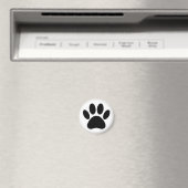 Dog Paw Print Art Zwart-wit Magneet (Insitu (Vaatwasser))