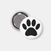 Dog Paw Print Art Zwart-wit Magneet (Voorkant / Achterkant)