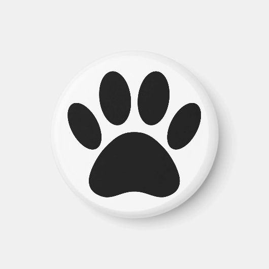 Dog Paw Print Art Zwart-wit Magneet (Voorkant)