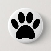 Dog Paw Print Art Zwart-wit Ronde Button 5,7 Cm (Voorkant)