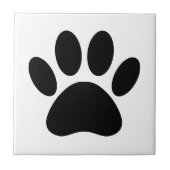 Dog Paw Print Art Zwart-wit Tegeltje (Voorkant)
