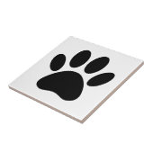 Dog Paw Print Art Zwart-wit Tegeltje (Zijkant)