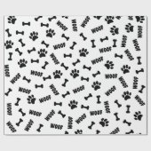 Dog Paw print Botten en woofs op maat Cadeaupapier (Vlak)