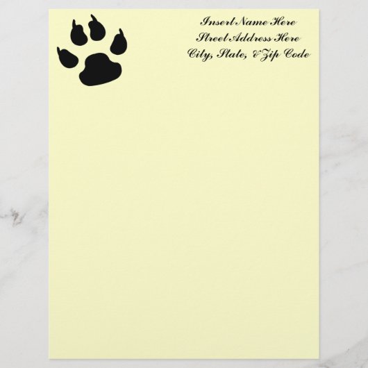 Dog Paw Print Briefhoofd Ontwerp (Voorkant)