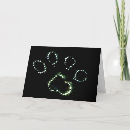 Dog Paw Print Canine Wenskaart Art Feestdagen Kaart (Voorkant)