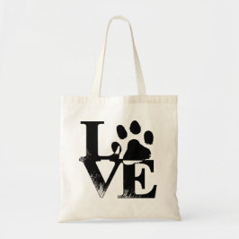 Dog Paw Print Canvas tas