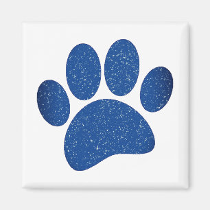 Dog Paw Print Cartoon Oud Papier Print Magneet