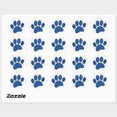 Dog Paw Print Cartoon Oud Papier Print Ronde Sticker (Vel)