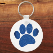 Dog Paw Print Cartoon Oud Papier Print Sleutelhanger (Voorkant)