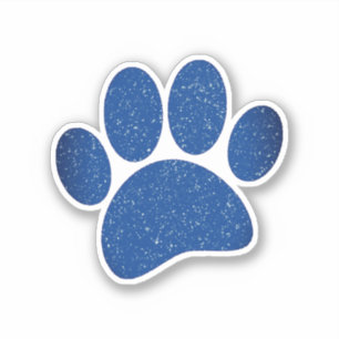 Dog Paw Print Cartoon Oud Papier Print Sticker