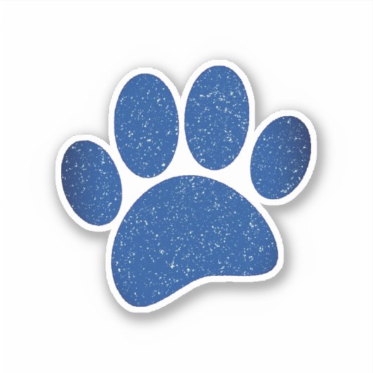 Dog Paw Print Cartoon Oud Papier Print Sticker (Voorkant)