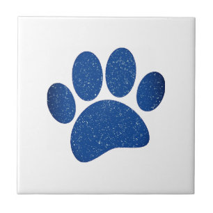 Dog Paw Print Cartoon Oud Papier Print Tegeltje