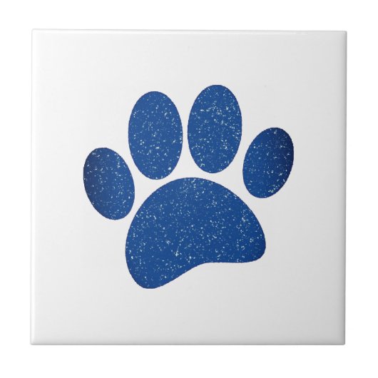 Dog Paw Print Cartoon Oud Papier Print Tegeltje (Voorkant)